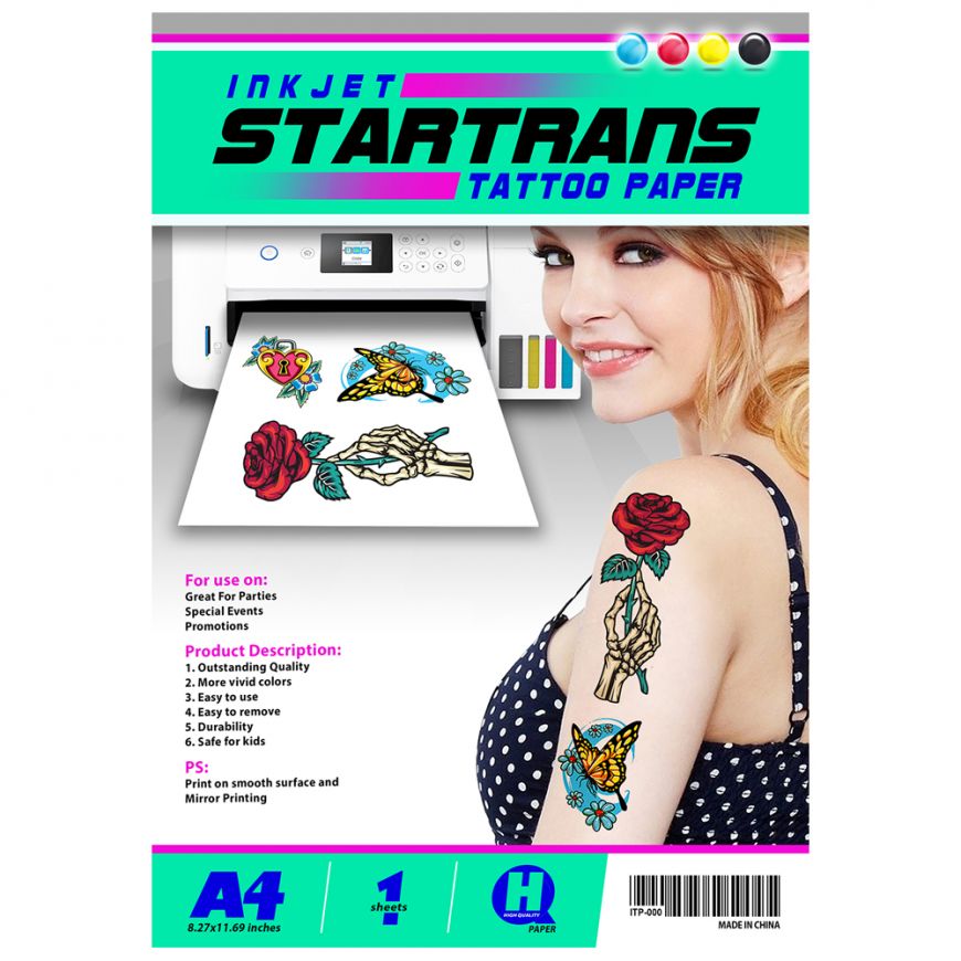 Inkjet Tattoo Paper A4 - Create Your Own Temporary Tattoos at Home