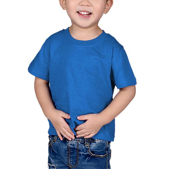 Red And Dark Blue Kids Boy Round Neck T-Shirt With Denim Jacket