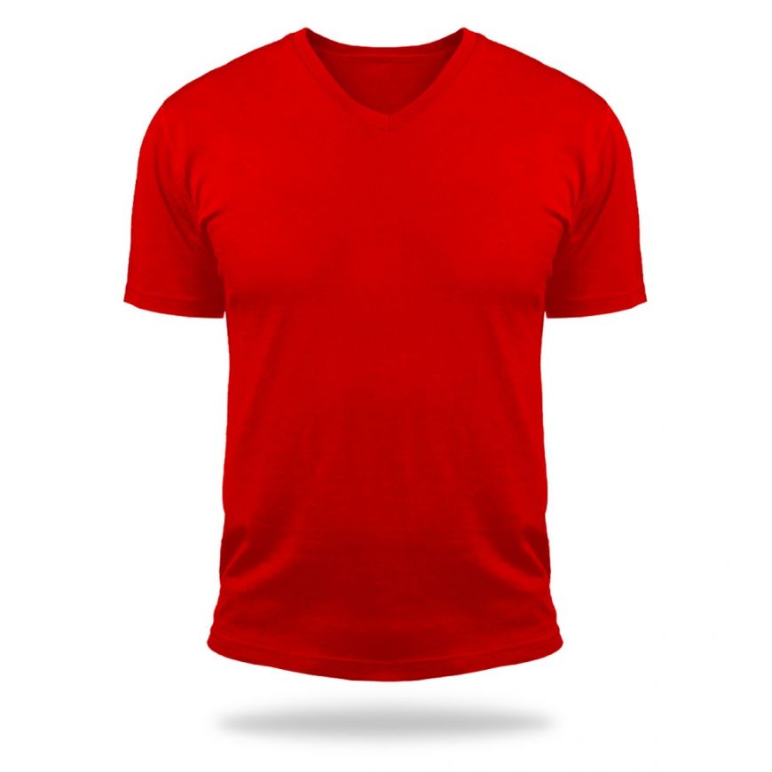v neck t shirt red