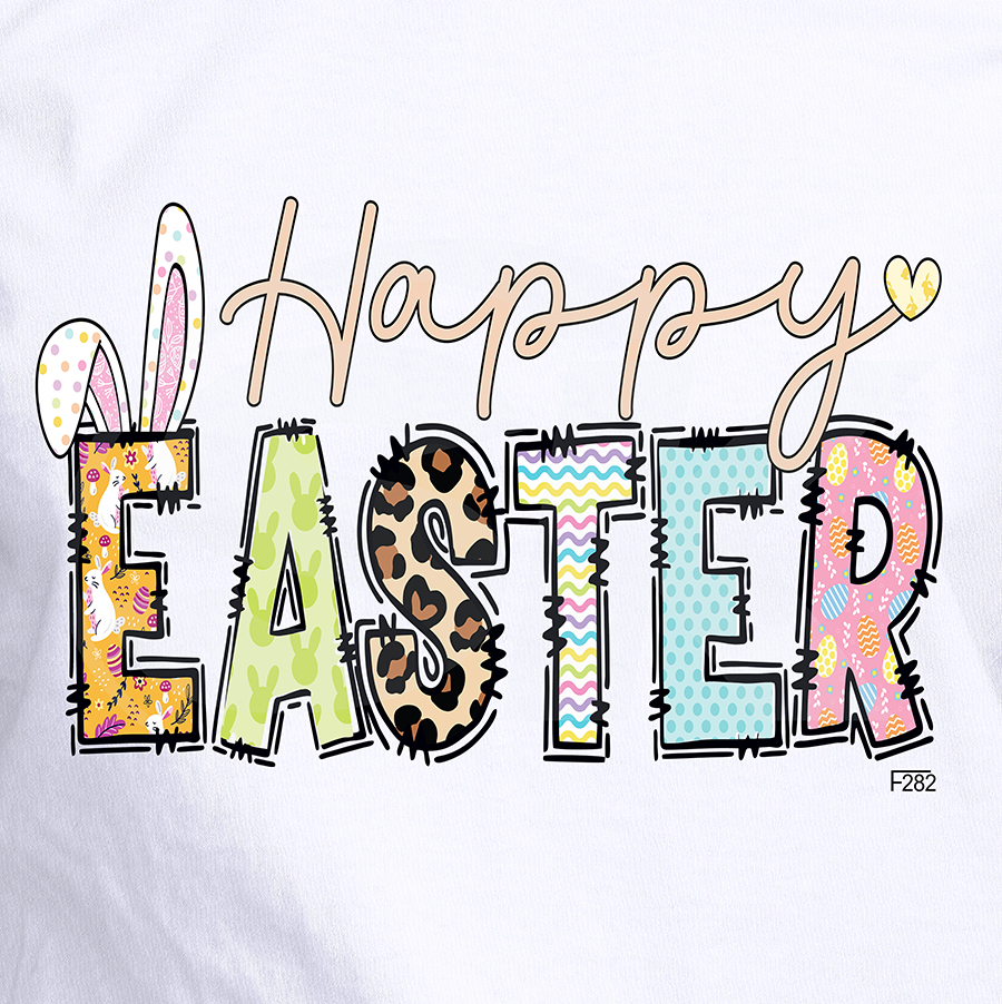 DTF-282 Happy Easter Letters 10 x 7 Inches