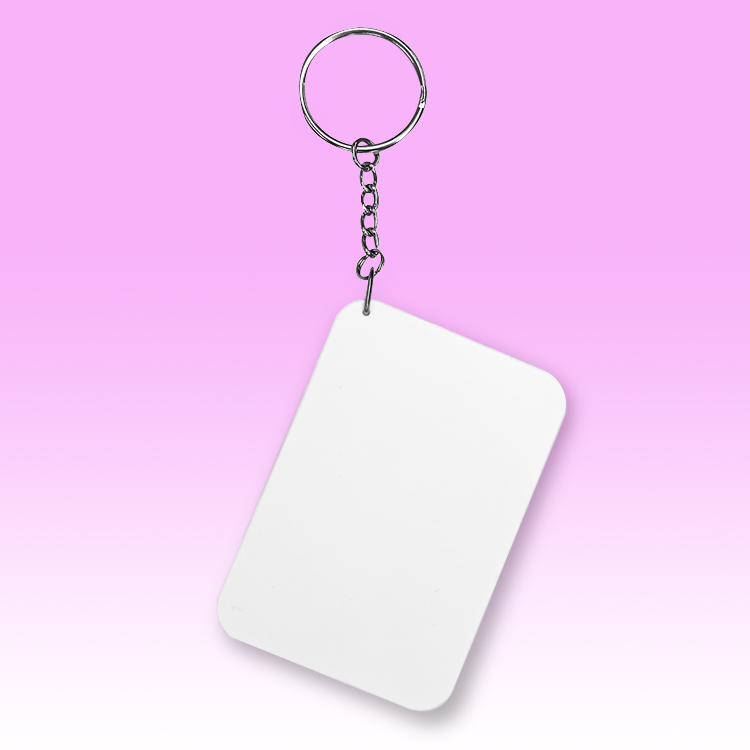 Plastic Heat Sublimation Key Chain, Rectangle Keychain Backpack