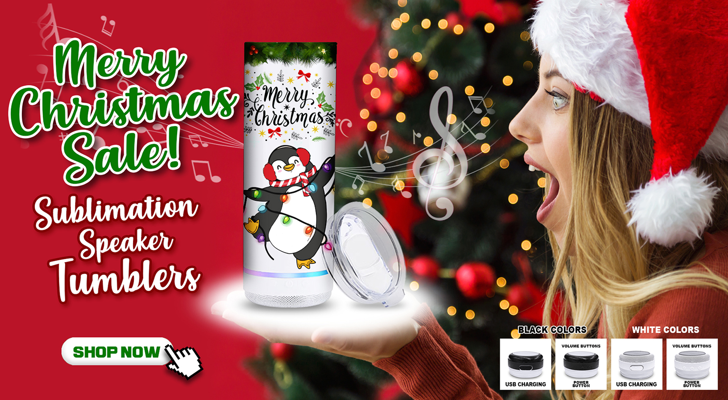 Merry Christmas Sale!!! Sublimation Speaker Tumbler!!!